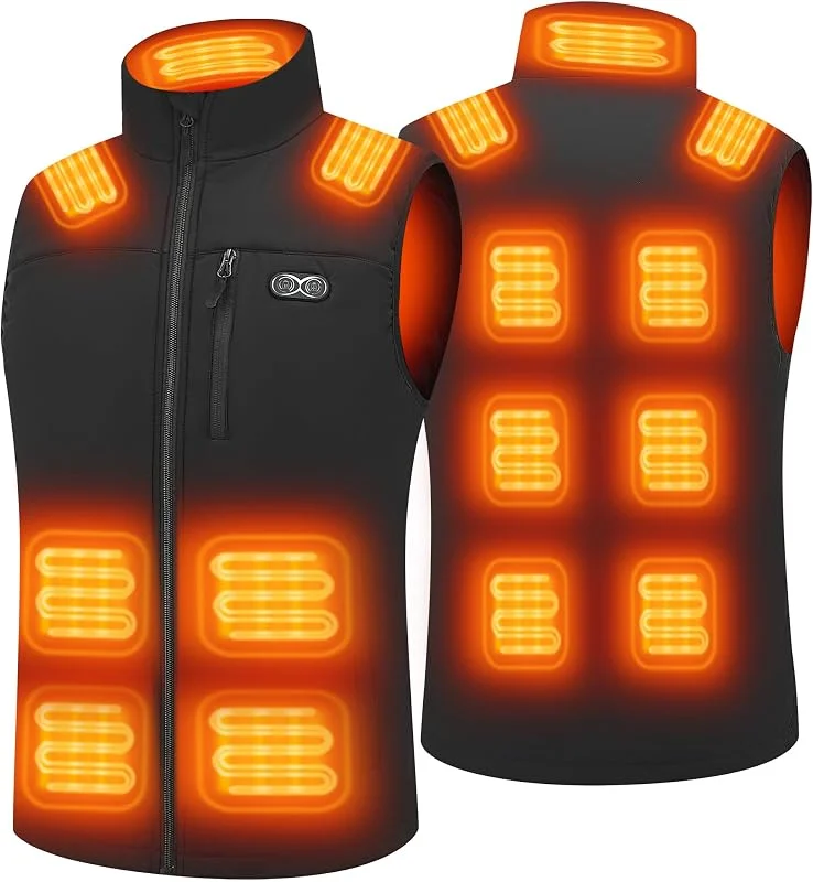 Gilet Riscaldato Uomo con 3 Temperature Regolabili 13 Zone di Riscaldamento Gilet Riscaldato Donna Giacca Riscaldata Temperatura Massima 140 °F (senza batteria) — Abbigliamento riscaldato