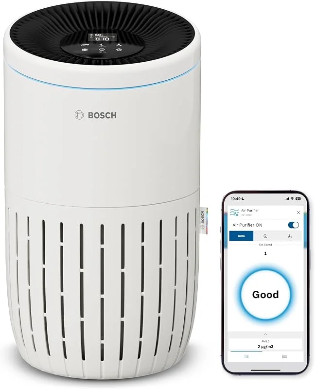 Bosch Air 4000i, Purificatore d'Aria con App, Fino a 62, 5 m² — Umidificatore