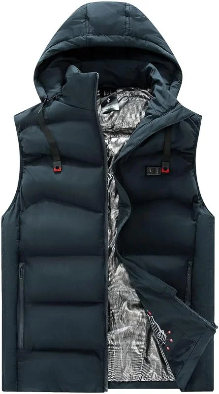 Uomini Autunno e Inverno Doppio controllo 9 Tuta riscaldata termostatica Gilet Riscaldato Elettrico Giacca Riscaldante Corpo — Abbigliamento riscaldato