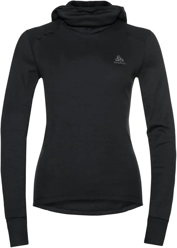 Odlo Active Warm Maglia Termica con Cappuccio e Protezione Viso da Donna — Abbigliamento riscaldato
