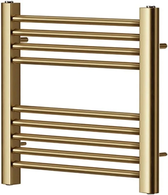 Radiatore scaldasalviette in ottone spazzolato, 400 mm di larghezza x 600 mm di altezza, piatto — Riscaldamento