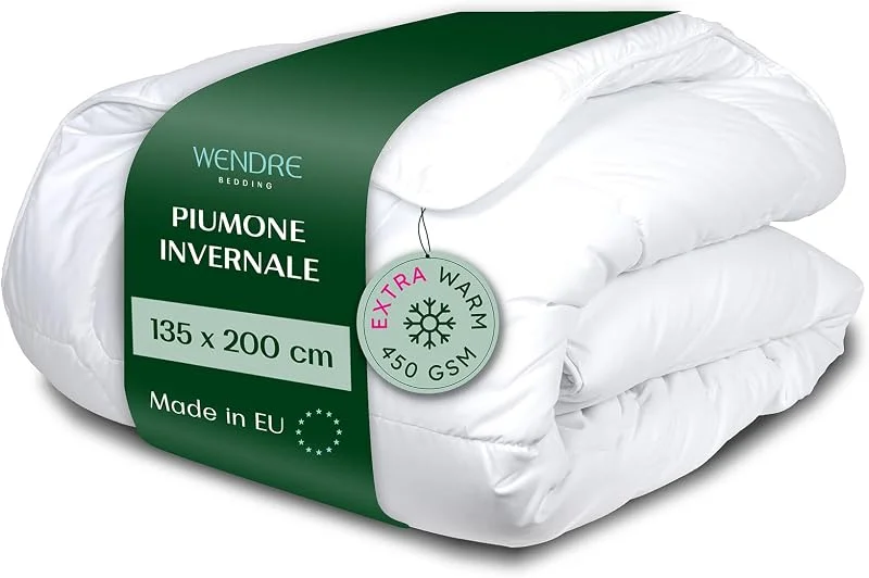 Wendre Piumone Invernale Singolo 135x200, Extra Caldo, 450 gr, m² — Riscaldamento