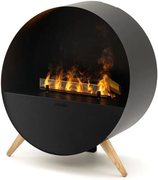 Planika Misty Camino Elettrico a Vapore d'Acqua Moderno e Autoportante con Tecnologia LED - Effetto di Vera Fiamma, Ideale per il Soggiorno — Riscaldamento