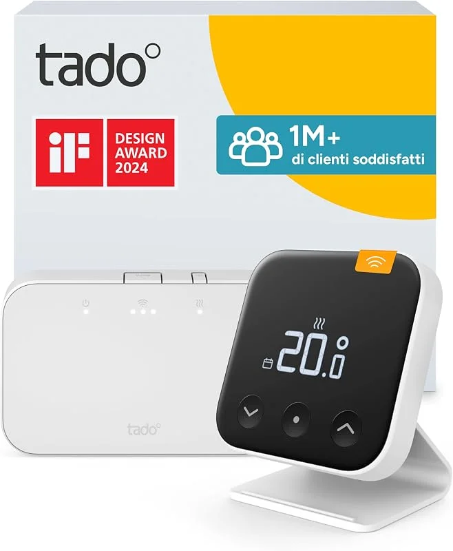 tado° Termostato Intelligente Wireless X – Kit base + supporto — Riscaldamento