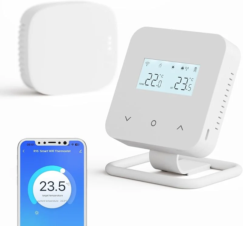Termostato WiFi intelligente, adatto per caldaie a gas, Cronotermostato Programmabile giornaliera, a batteria digitale intelligente, compatibile con Alexa e Google Assistant - controllo Tuya — Riscaldamento