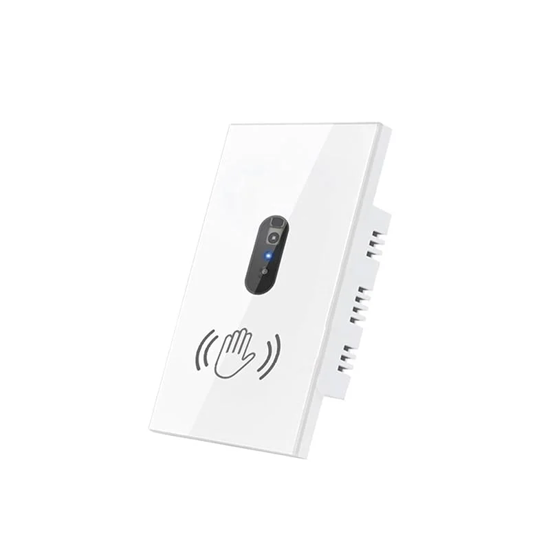 Interruttore for luce a parete 110V 220V 10A con sensore a sfioramento manuale, pannello in vetro senza sensore a infrarossi(US White) — Riscaldamento