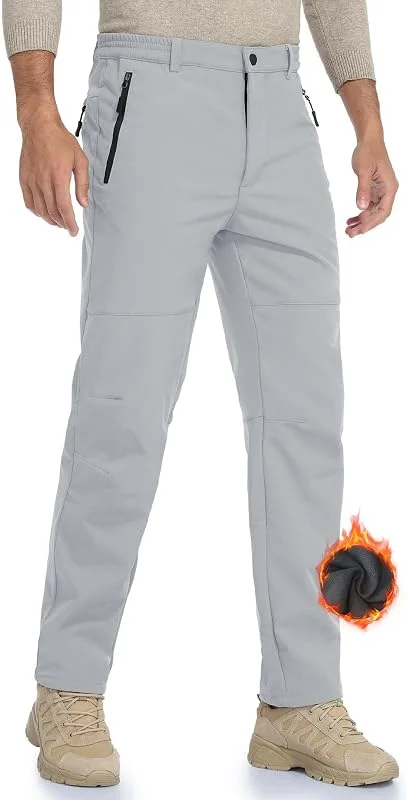 Pantaloni Trekking Uomo Invernali Impermeabile Pantaloni Uomo per attività All'aperto da Sci Neve Arrampicata Escursionismo Caldo — Abbigliamento riscaldato