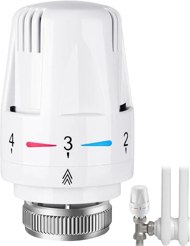 Valvole Termostatiche per Termosifoni, 1 Pezzi Valvola Termostatica per Termosifoni, Valvole Termostatiche con Filetto M30 x 1, 5 MM, Testa Termostatica con Posizione Anti-Gelo, A — Riscaldamento
