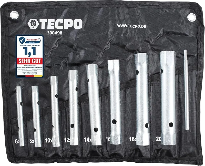 TECPO Set di chiavi a bussola, 6 x 7 – 20 x 22 mm, 8 pezzi — Riscaldamento