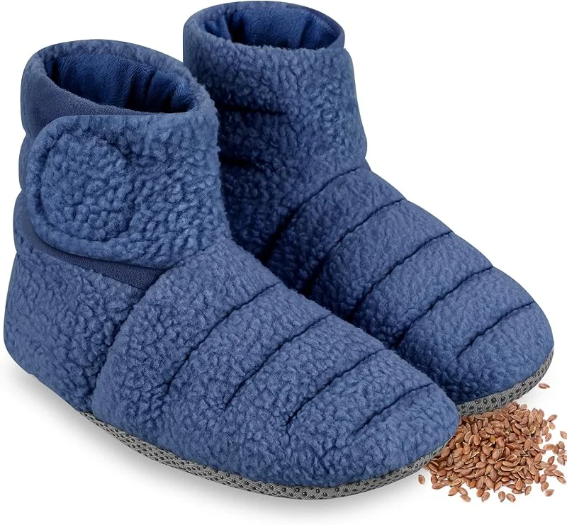 REVIX Stivaletti riscaldabili al microonde per piedi freddi e per terapia del calore umido, pantofole riscaldate da donna e da uomo per piedi freddi lenitivi, scaldapiedi adatti al microonde, suola — Abbigliamento riscaldato