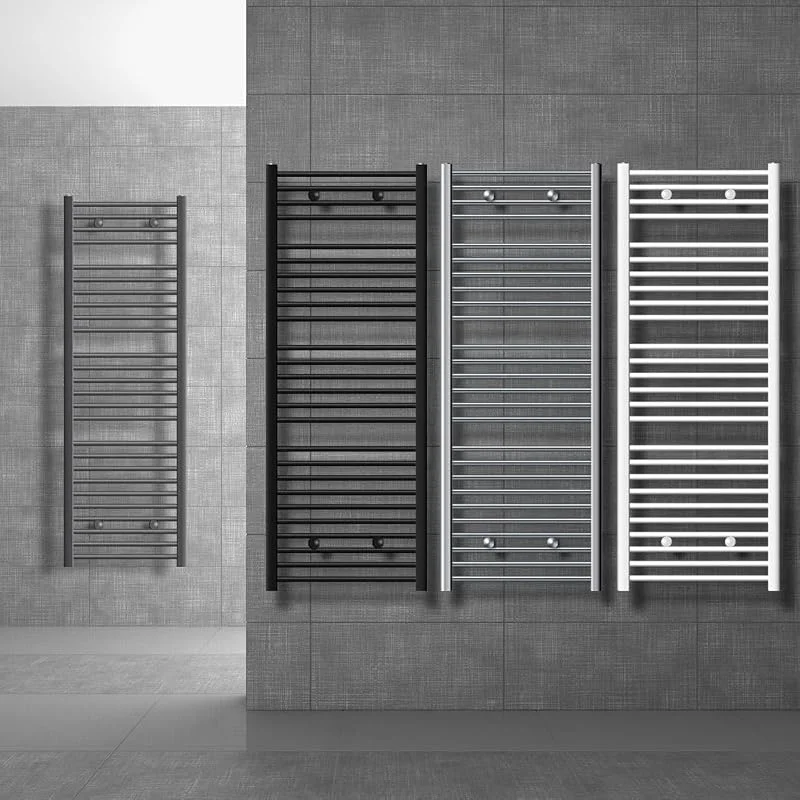 ECD Germany Radiatore Sahara Scaldasalviette Moderno per Bagno - 500 X 1200 mm - Bianco- Acciaio - Curvo con Attacco Laterale - Radiatore Scaldasalviette Asciugamani Riscaldamento Non Elettrico
