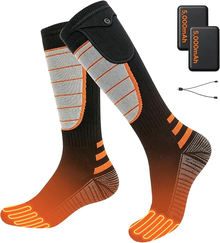 DR.PREPARE Calze riscaldate ricaricabili per uomo e donna con batteria 5V — Abbigliamento riscaldato