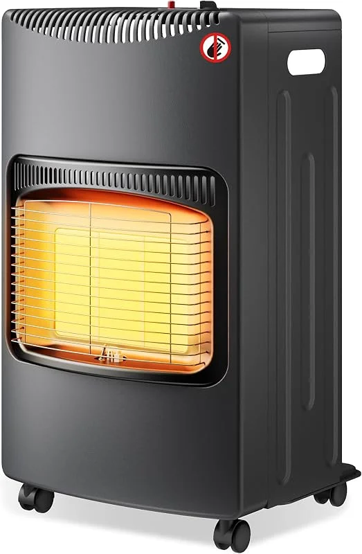 Wiltec Stufa a gas infrarossi 4, 2K W, pieghevole, con rotelle, 3 livelli di potenza, con ODS — Riscaldamento