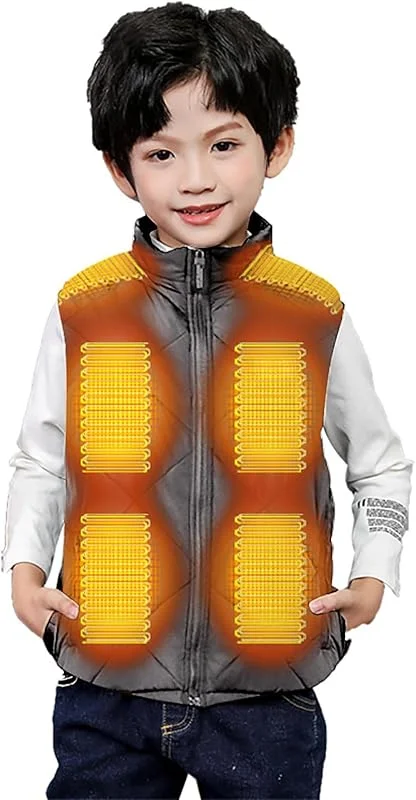 Generisch Gilet riscaldato per bambini con porta USB, 13 zone di calore, giacca da ragazza per attività all'aperto — Abbigliamento riscaldato