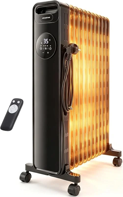 Aigostar Radiatore ad Olio Elettrico 2300W - 11 Elementi, Nero — Riscaldamento