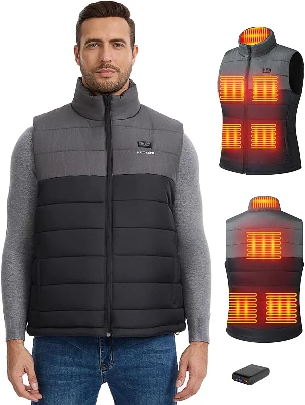 Gilet Riscaldato Uomo 7, 4 V con Batteria 20000 mAh, Leggera per Lavoro — Abbigliamento riscaldato