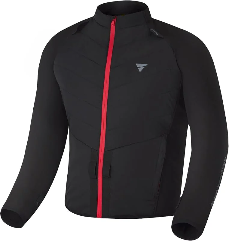 SHIMA WARMUP giacca moto uomo - giacca trapuntata con strato isolante e tessuto antivento sulle maniche (M, Nero) — Abbigliamento riscaldato