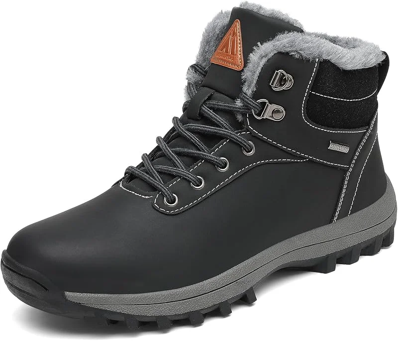 Mishansha Stivali da Neve Uomo Inverno Scarpe Pelliccia Donna Caldi Scarponcini Trekking Imbottiti 36-48 — Abbigliamento riscaldato