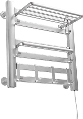 Scaldasalviette Elettrico, scaldasalviette Opaco a 6 Barre con Timer Integrato, scaldasalviette Elettrico da Parete per Bagno, scaldasalviette in Lega di Alluminio con Spina, Belli — Riscaldamento