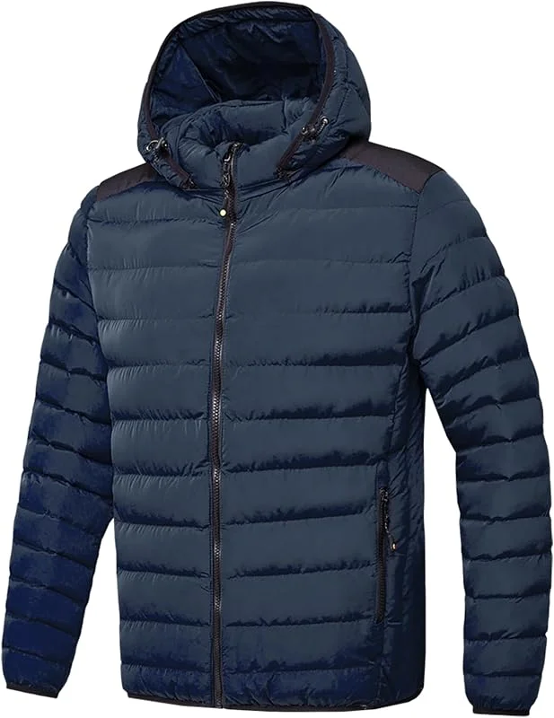 TONY BACKER Giubbotto Invernale Uomo Antivento con Cappuccio Rimovibile Regolabile e Tasche Interne ed Esterne Caldo Morbido Resistente L1202 — Abbigliamento riscaldato