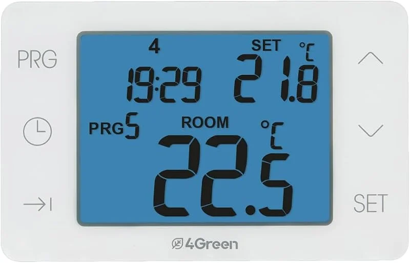 CC 15B - Termostato Digitale Batteria Touch Screen per Caldaia, Cronotermostato Settimanale da Parete, Bianco — Riscaldamento