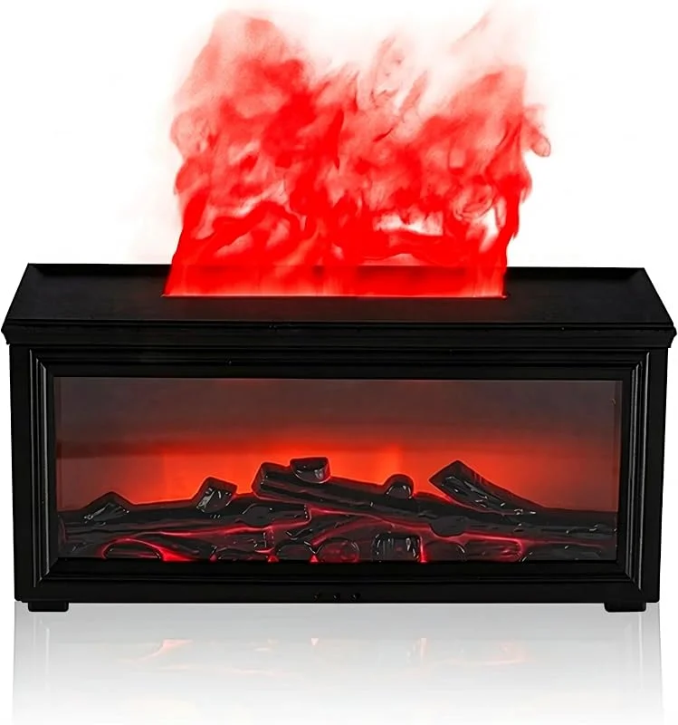 Decorazione falò finta con diffusore umidificatore timer