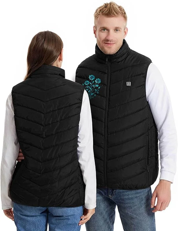 Gilet Riscaldata per Uomo Donna Cotone Giubbotto Termico Riscaldato Unisex Gilets Elettrico Riscaldato con 9 Zone Riscaldamento 3 Livelli di Temperatura Invernale Giacca Tinta Unita a Stampa — Abbigliamento riscaldato