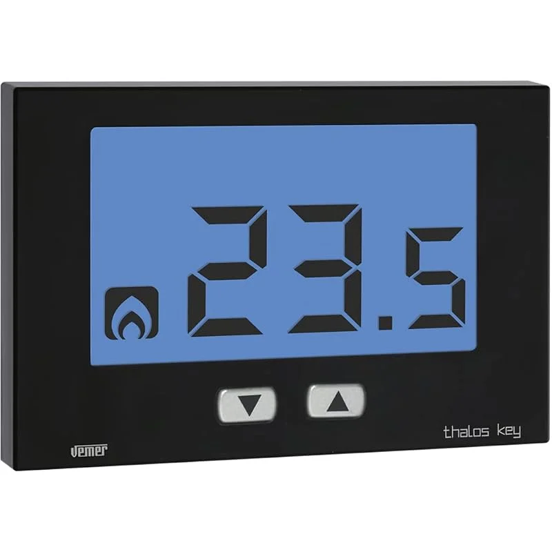 VEMER VE719100 THALOS KEY - Termostato Elettronico da Parete per Caldaia, Alimentazione a Batterie, Nero — Riscaldamento