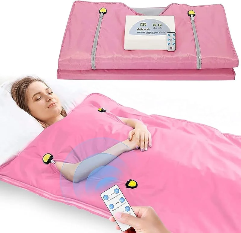 Coperta per Sauna a Infrarossi, Coperta per Sauna a 2 Zone per uso Domestico, Design Portatile per il Relax e la Disintossicazione più Elevati, Controllo del Timer, 180 * 80CM — Riscaldamento