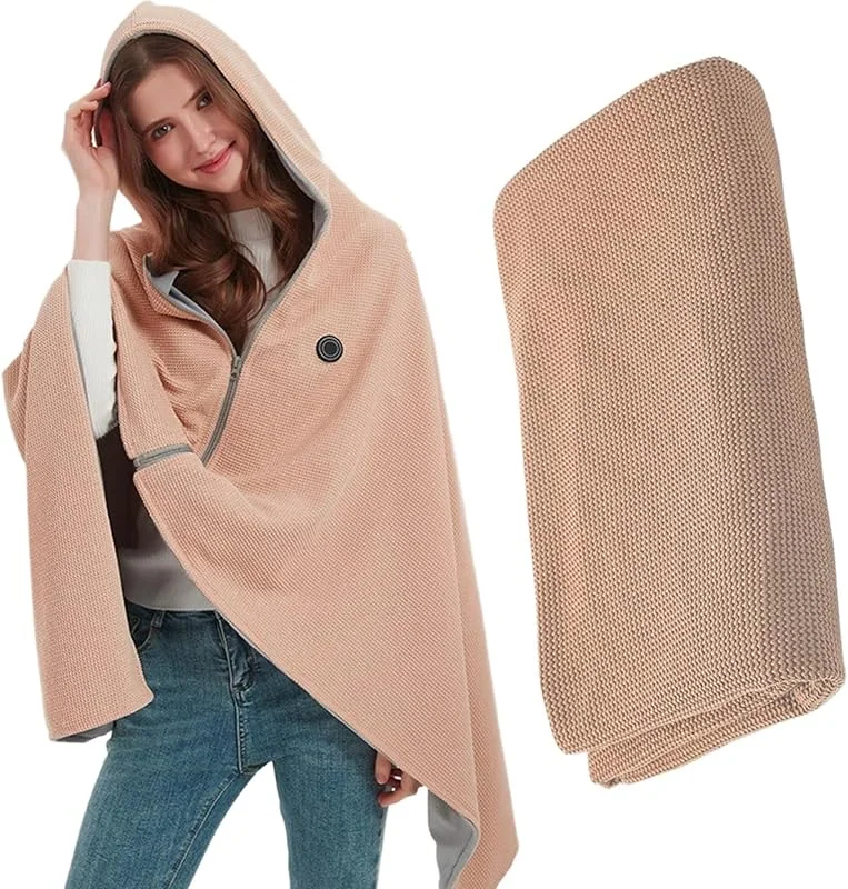 Scaldacollo riscaldato e mantello per le spalle, coperta portatile con — Abbigliamento riscaldato