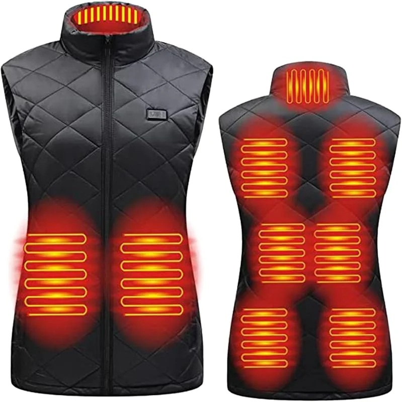 Gilet riscaldante da donna per esterno leggero trapuntato con batteria inclusa, 2 mAh 74 V, giacca termica confortevole — Abbigliamento riscaldato