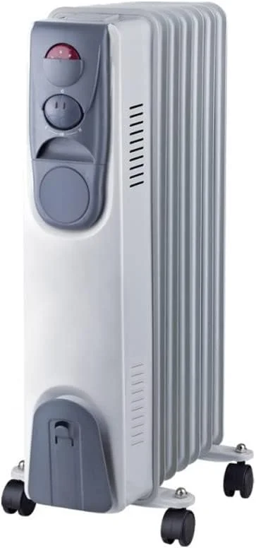 Radiatore In Metallo Ad Olio Niklas 7 Elementi 1500watt 230 Volt Con Ruote — Riscaldamento