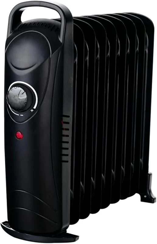 BRICOZONE Radiatore Elettrico A Olio 800W Con 7 Elementi Riscaldanti Termostato Regolabile Basso Consumo Per Casa Ufficio Camera Da Letto Riscaldamento Silenzioso Con Maniglia Di Trasporto