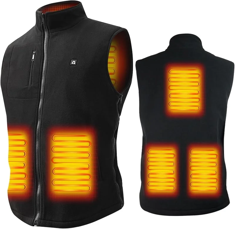 ARRIS Gilet riscaldato per uomo Taglia regolabile Gilet riscaldante elettrico per il corpo 7.4V Alimentato a batteria per uso invernale — Abbigliamento riscaldato