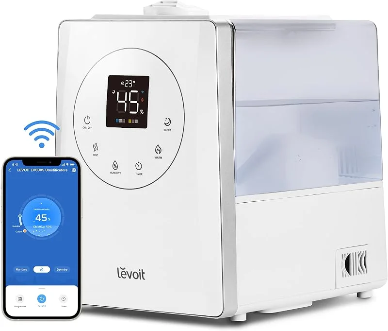 LEVOIT LV600S Umidificatore Ambiente Ultrasuoni 6L, Smart Controllo