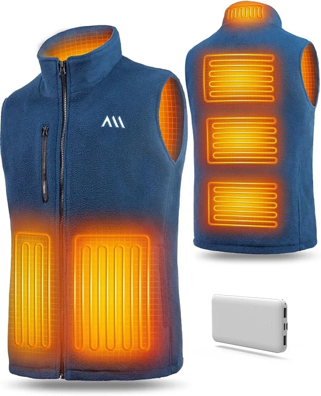 Giacca riscaldante da uomo, Gilet riscaldante con batteria inclusa, Pile senza maniche giacca elettrica 6 zone riscaldamento rapido — Abbigliamento riscaldato