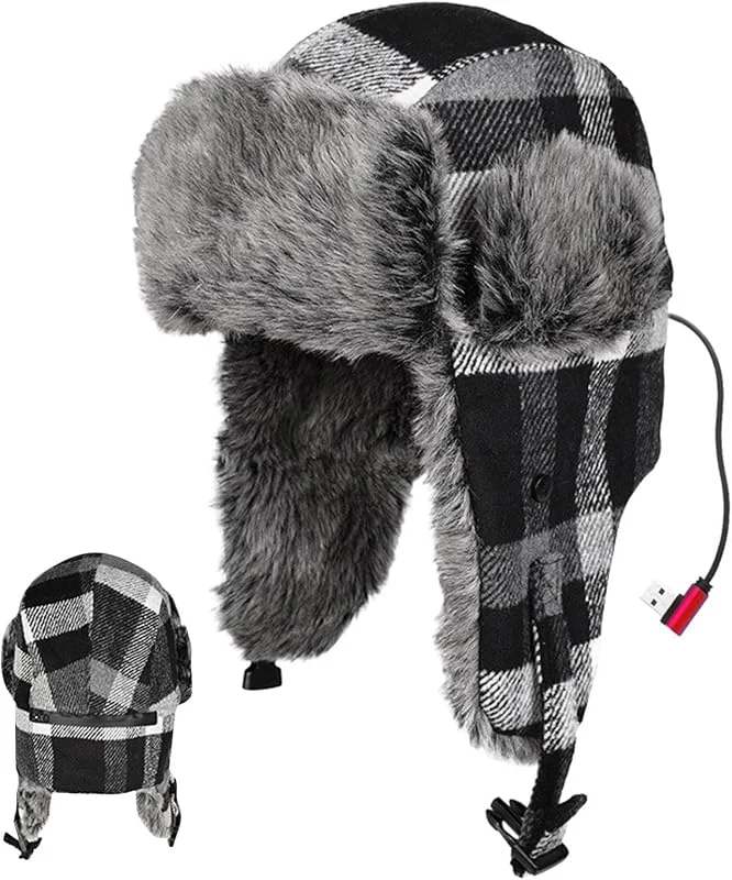 Cappello Trapper Invernale Caldo E Morbido In Peluche Con Tre Regolazioni — Abbigliamento riscaldato