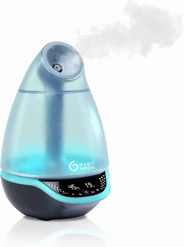 Babymoov Umidificatore digitale Hygro Plus con luce notturna (7 colori), controllo automatico dell'umidità, diffusore di oli essenziali, multicolore