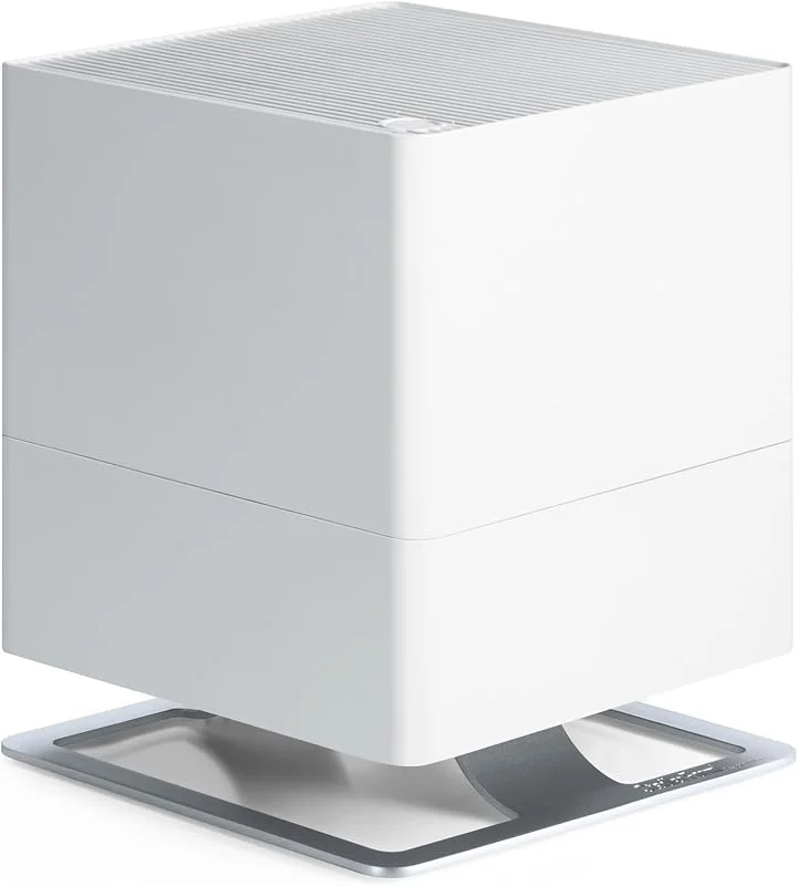 Stadler Form Umidificatore Oskar, umidificatore d'ambiente a risparmio energetico per ambienti fino a 50 m², 125 m³, evaporatore con spegnimento automatico, LED dimmerabili, molto silenzioso, bianco
