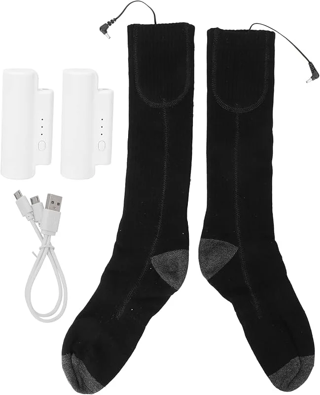 Calzini Riscaldati Per Uomo E Donna, Calzini Termici Elettrici Alimentati a Batteria Ricaricabile USB da 2200 MAh, Calzini Riscaldati Elettrici in Cotone Morbido Addensato Per Escursionismo, Inverno — Abbigliamento riscaldato