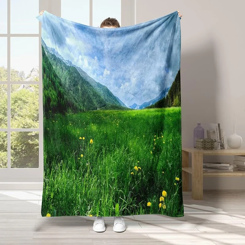Prato Coperta di Flanella 220x240cm, Cielo Blanket Morbido Caldo e Confortevole, Modello di Copert con Stampa 3D, Adatto a Tutte le Stagioni — Riscaldamento