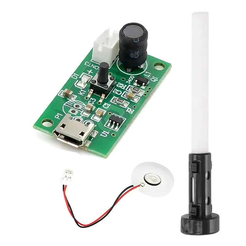 Hailege Kit umidificatore fai-da-te USB Mist Maker Spray idratante Nebulizzatore Atomizzatore DC 5V Mini oscillatore con funzione timer interruttore con tamponi di cotone e supporto