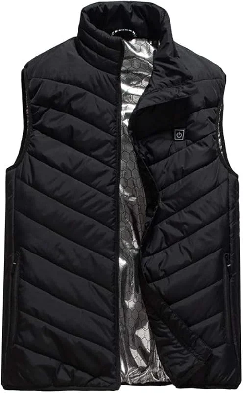 AIZYR Gilet riscaldato USB, Gilet riscaldante da viaggio - Uomo Inverno elettrico, Giacca senza maniche riscaldata Gilet da esterno Gilet riscaldatore da escursionismo, Nero, XXXL — Abbigliamento riscaldato