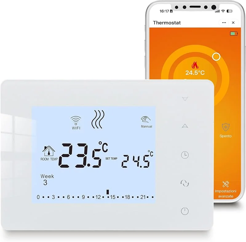 Termostato Wi-Fi a batteria, programmabile, modello per caldaia 3A — Riscaldamento