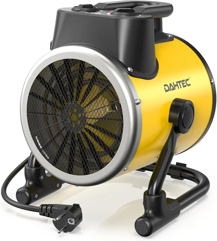 DAHTEC Termoventilatore Industriale 3000W IP24 con Termostato, Portatile — Riscaldamento