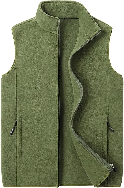 Gilet invernale unisex in pile per taglie forti, con colletto alto, reversibile, spesso, caldo, per sport e tempo libero — Abbigliamento riscaldato
