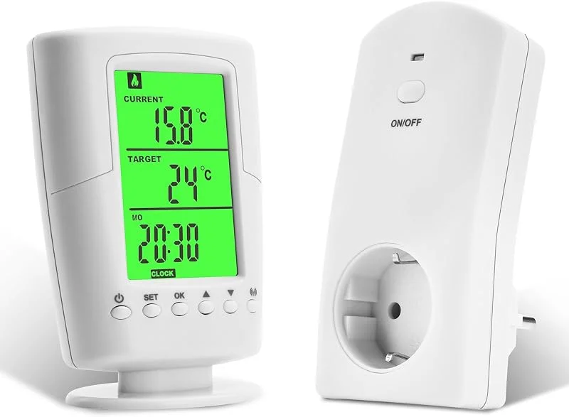 Diymore 230V Presa Termostatica Wireless con Termostato Presa Elettrica con Termostato Wireless di Riscaldamento e Raffreddamento