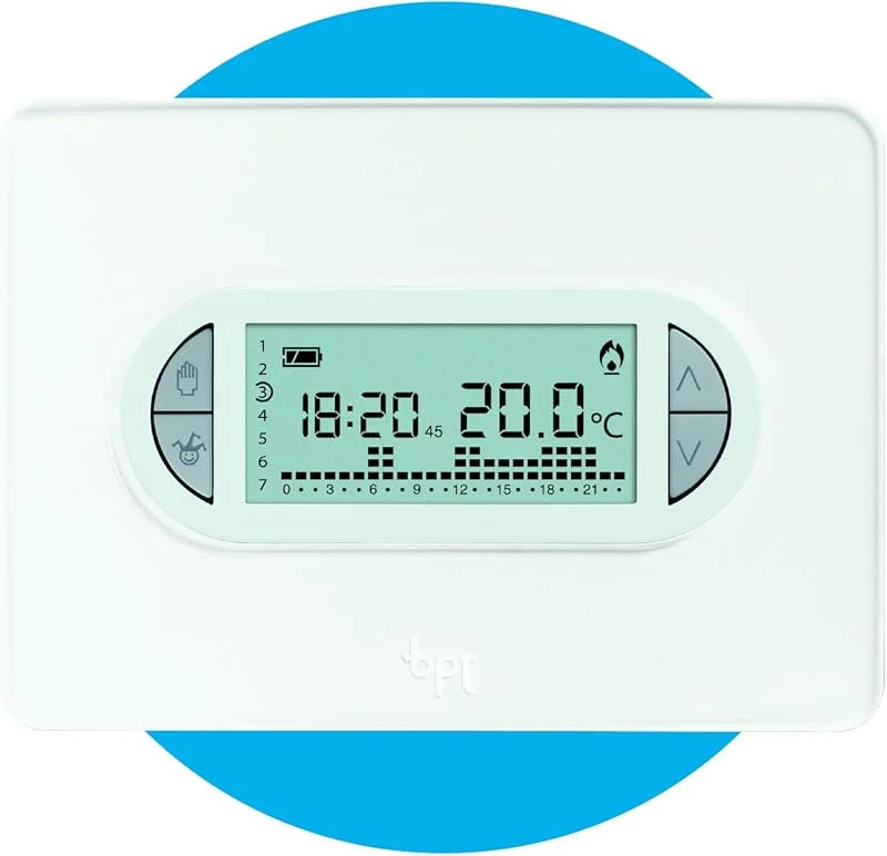 CAME Cronotermostato TH, 450 digitale settimanale da parete a batterie ministilo, due cover incluse, controllo della temperatura differenziale e proporzionale integrale per l'ottimizzazione dei consumi — Riscaldamento