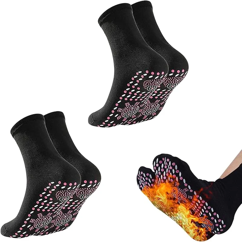 2 Paia Calze Autoriscaldanti Uomo Donna, Calzini In Tormalina, Calzini Caldo, Calze Termiche Per Uomo, Donna, Comfort E Calore Durante L'inverno, Per Sport All'aperto, Escursioni, Sci, Corsa — Abbigliamento riscaldato