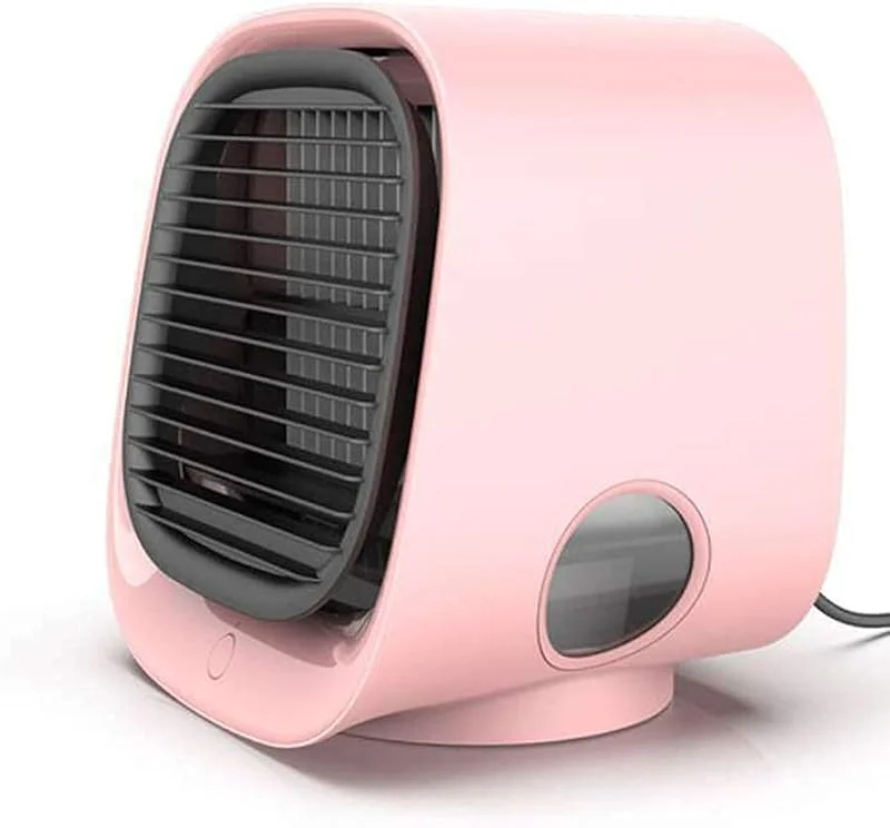Raffreddatori evaporativi, condizionatore d'Aria Portatile USB, con umidificatore, purificatore e LED Notturno a 7 Colori, Mini Ventola di Raffreddamento Mobile Personale Spacektop 3 in 1